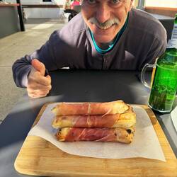 Prosciutto wrapped bread sticks