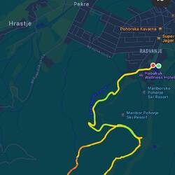 The whole trip. Red on the left is ascent. I thought there was a road