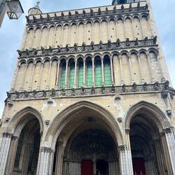 The front facade is very beautiful and unique, with numerous columns