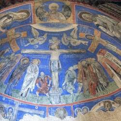 Apse in the Tokali church with brilliant blue background
