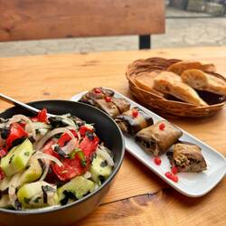 Gegrillte Auberginen mit Wallnuscreme!