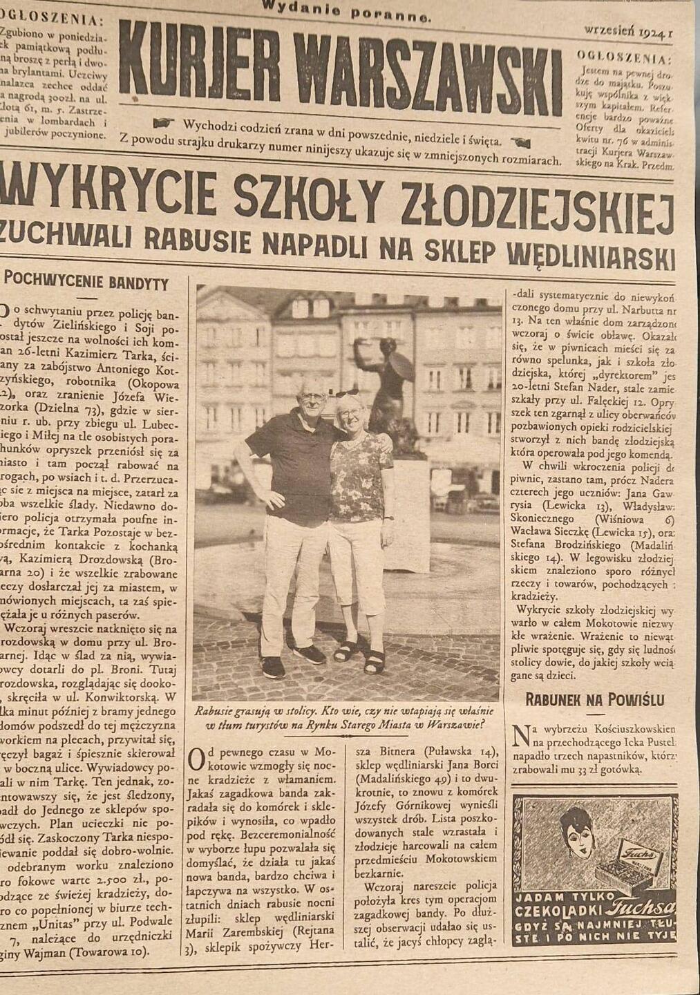 Groot nieuws in 1924 over twee Hollanders op bezoek in Warschau