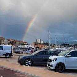 Abends dann in den Bergen ein Gewitter und ein wunderschöner Regenbogen.