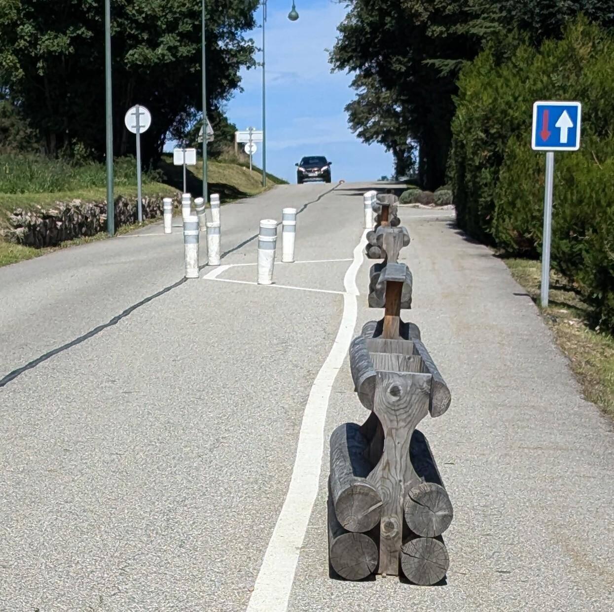 Your arrow is white so the oncoming driver had to stop for you.