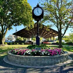 Clock in Front of farmers market. Open Saturdays