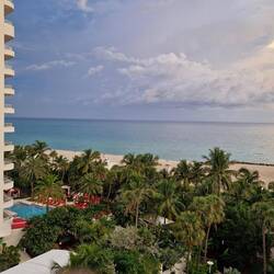 Blick vom Hotel auf den Miami Beach