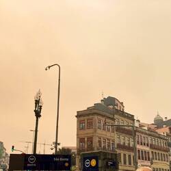 Smoky skies from Sao Bento metro station