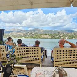 A beverage along the Argostoli harbour