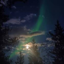 Aurora bei nicht mehr ganz Vollmond