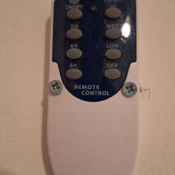 I just loved the irony, a remote control screwed to the wall.