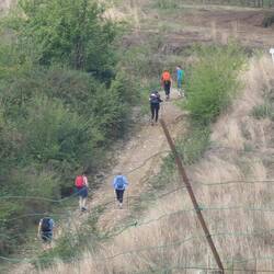 Other pilgrims on the trail of rolling hills