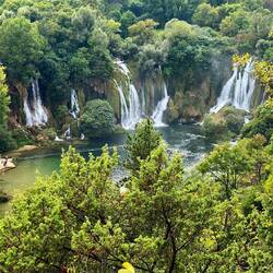 Angekommen an den Kravica Wasserfällen
