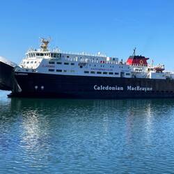 Caledonian Ferry about to dock after a trip to the islands