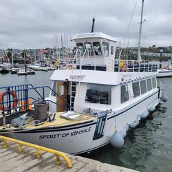Our harbour tour boat. They handed out blankets for the seats on top.