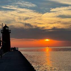 Evening walk to the lighthouse to watch the sun go down
