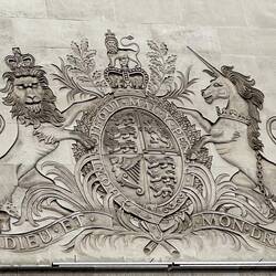 An intricate coat of arms at the Royal Opera.
