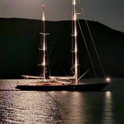 Almost full moon over Fiskardo