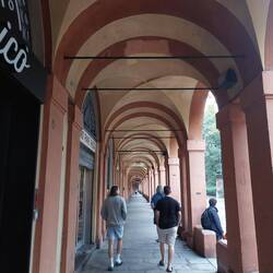These covered footpaths are everywhere, Bologna