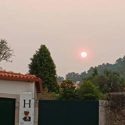 Leaving in the morning to head out, the air was pretty heavy with smoke from wildfirefires 🙁