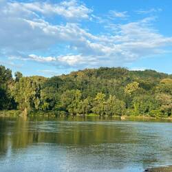 The confluence of rivers Drava and Mura