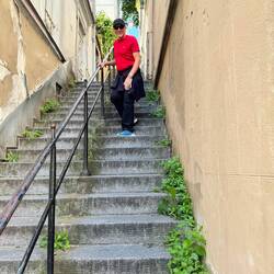 Up on a hill, we climbed many steps to get up to basilica sacred heart