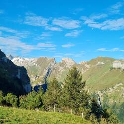 Blick auf Ebenalp und Säntis