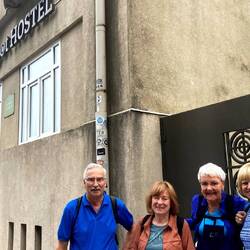 Leaving our hostel to get to our starting point.