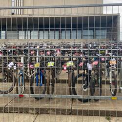 Bikes locked up ready for tomorrow's race