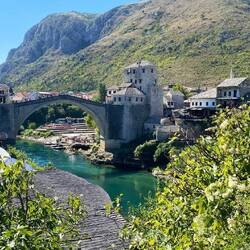 Mostar, Bick auf die Bogenbrücke