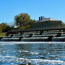 Waterfall to create additional oxygen for fish