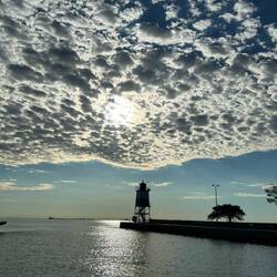 This pic was a cool surprise 😮. Chicago Harbor S. Guidewall light
