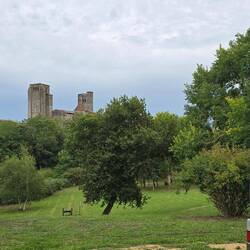 Motorhome parkup has lovely views of the church and park