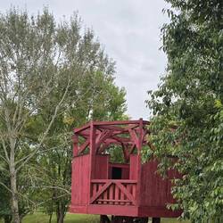 The village has provided alternative sleeping accommodation for pilgrims on the park