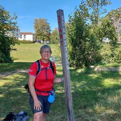 Der etwas mickrige Trailhead vom Goldsteig in Passau!🙄
