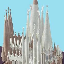 Model of Sagrada Familia- brown spirals are yet to be built