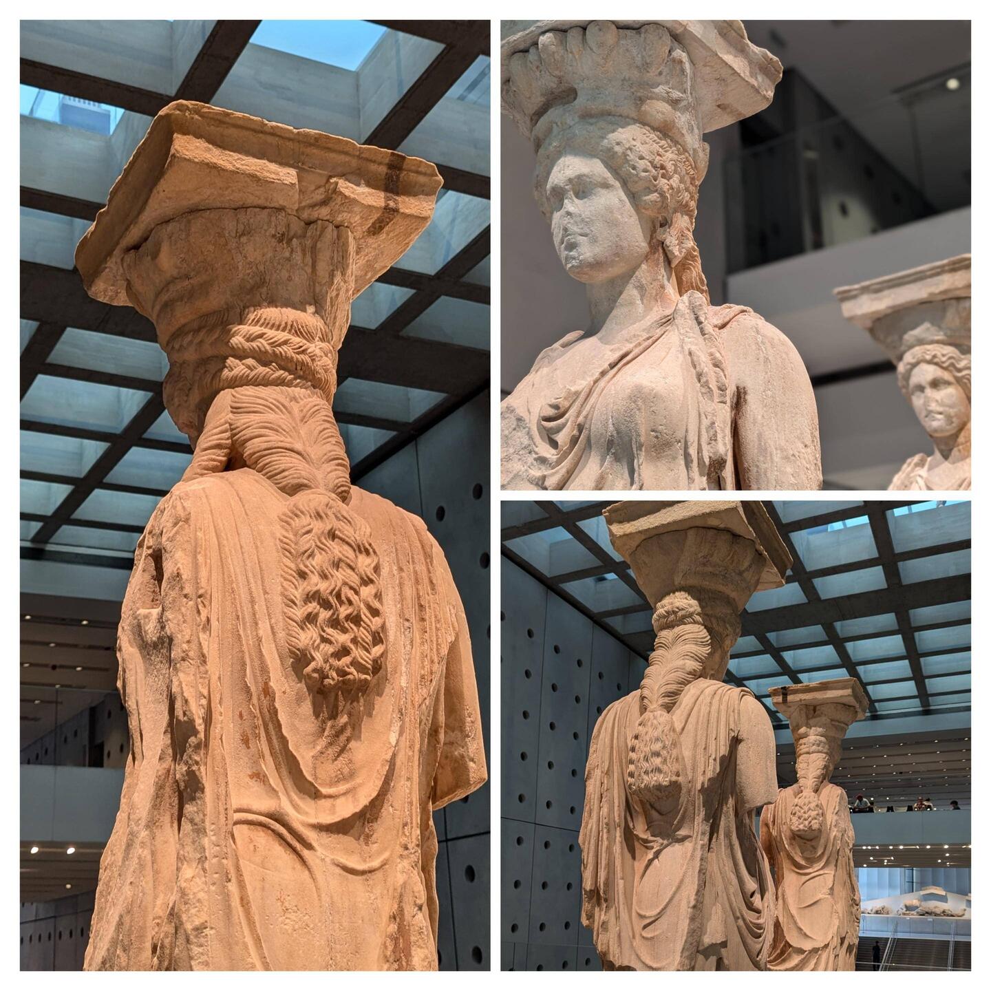 The caryatid statues in the Acropolis Museum