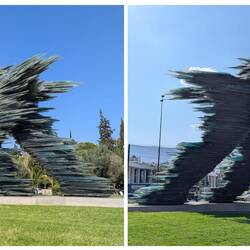 "The Runner" statue. It's all glass.