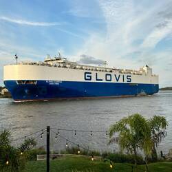 Large cargo going down C&D Canal