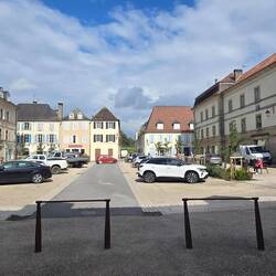 The village has a few large squares surrounded by buildings