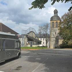 Motorhome parkup is in the village ramparts