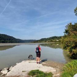 Es gibt riesige Sandbänke am Inn!