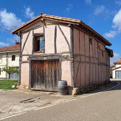 These are the first timber framed houses, I've seen on the trip.
