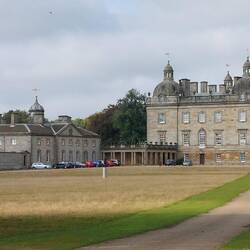Side view of the Stables and Houghton Hall