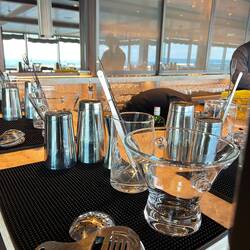 The set up for the cocktail class.