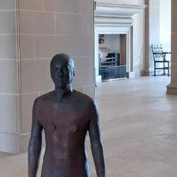Exhibition; Anthony Gormley "Time Horizon" -this "datum" work sets the height for all the sculptures
