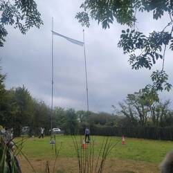 Sheaf tossing competition. Randy told someone it was sheep tossing.