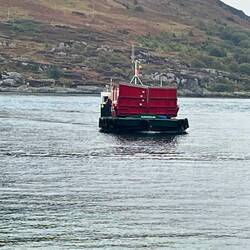 The turntable ferry heading to pick us up