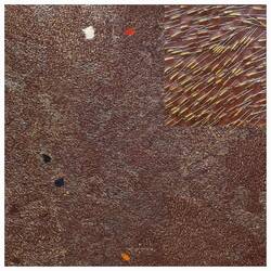 Kunstwerk van textiel en 1000-en spelden (met detail) Teresa Tyszkiewicz