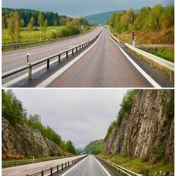 E4 nach Süden - zumindest fernab der Städte schön leer