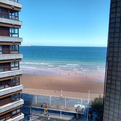 The view out our window when we arrived in Gijón.